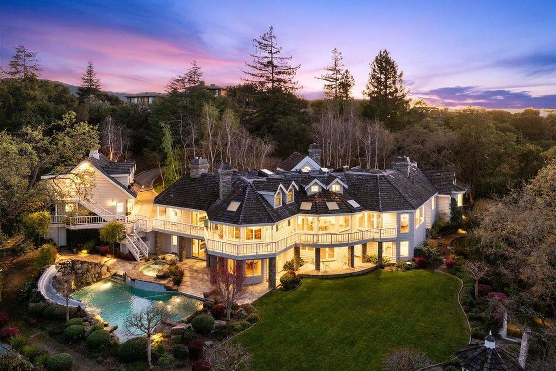 Los Altos Hills estate at sunset